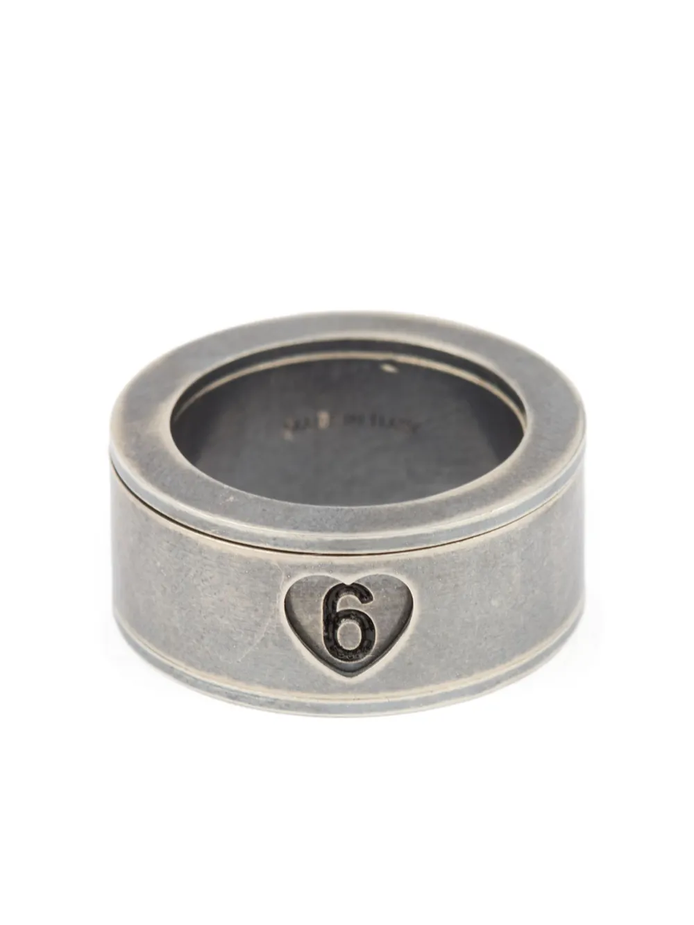 MM6 Maison Margiela heart-shape frame ring | Silver | Image 1