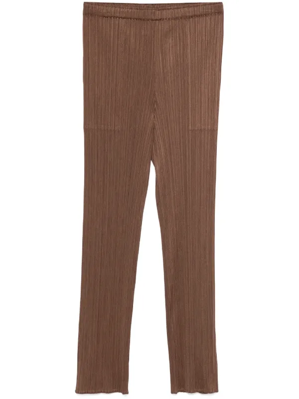 Pleats Please Issey Miyake New Colorful Basics 4 パンツ | ブラウン