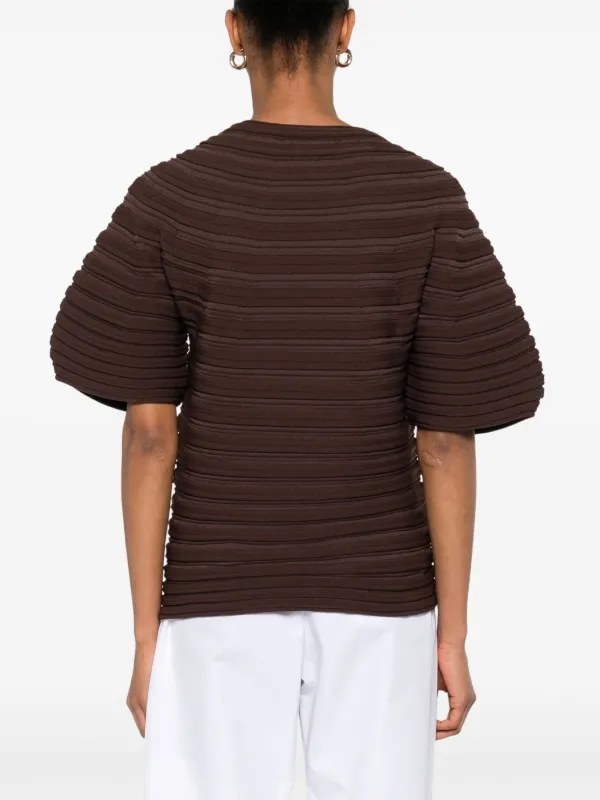 Pleats Please Issey Miyake Mushroom Knit Dress in Black