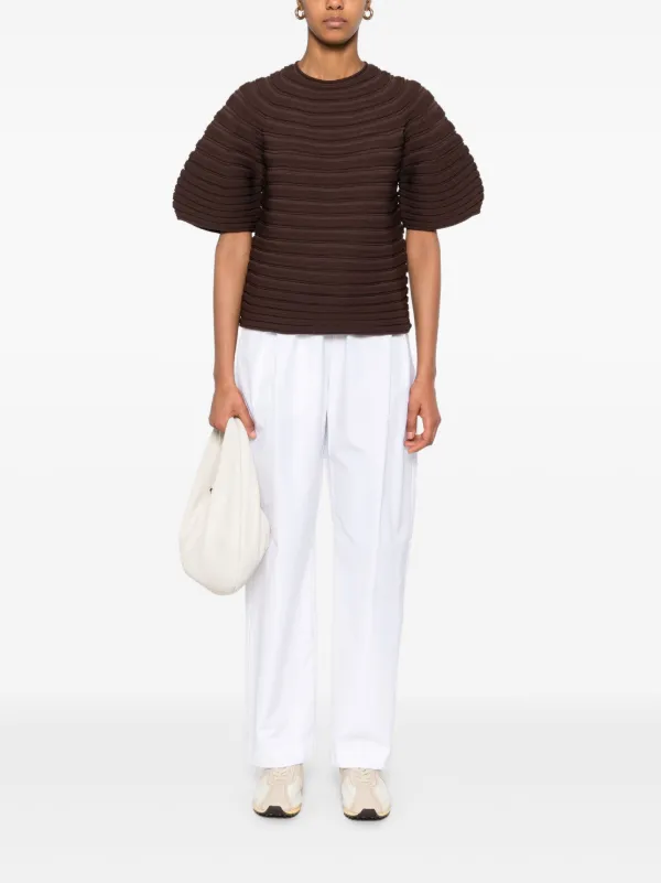 Pleats Please Issey Miyake Mushroom Knit Dress in Black