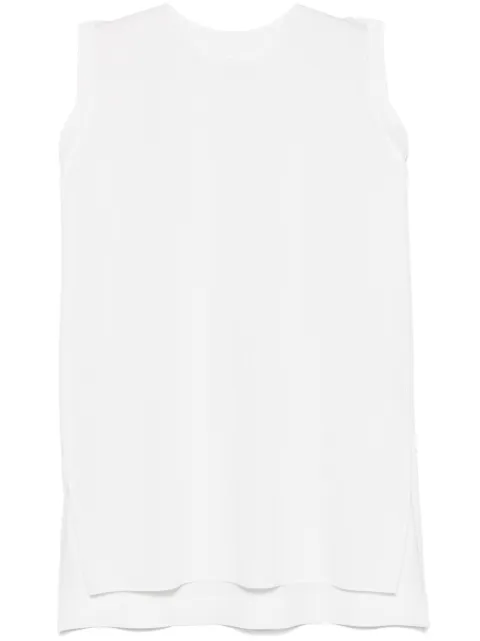 Pleats Please Issey Miyake top sin mangas con efecto plisado