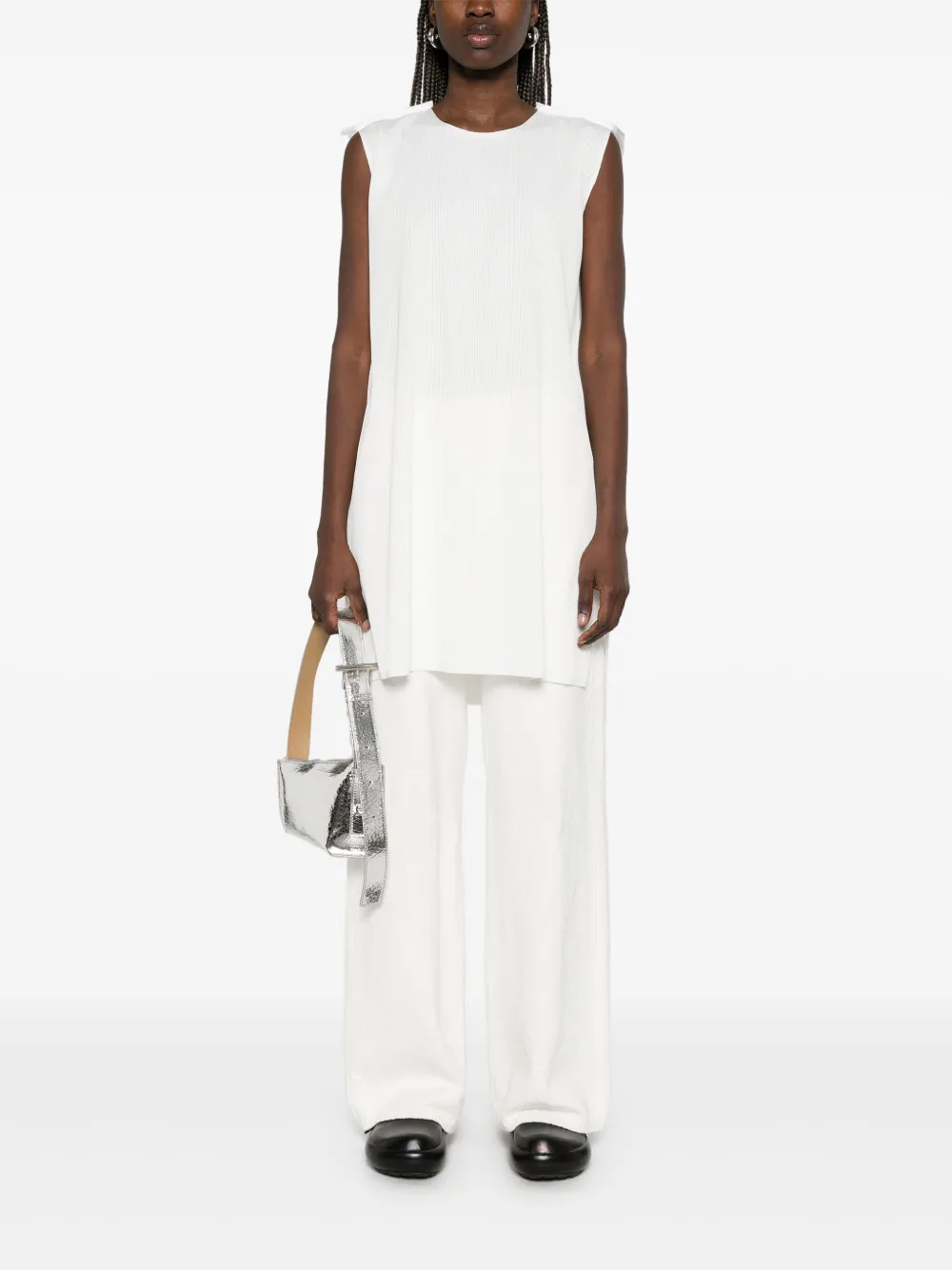 Pleats Please Issey Miyake Plissé tanktop - Wit