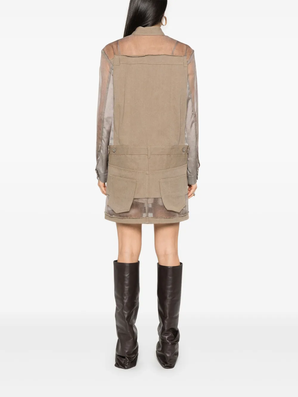 sacai Mini-jurk met vlakken Bruin
