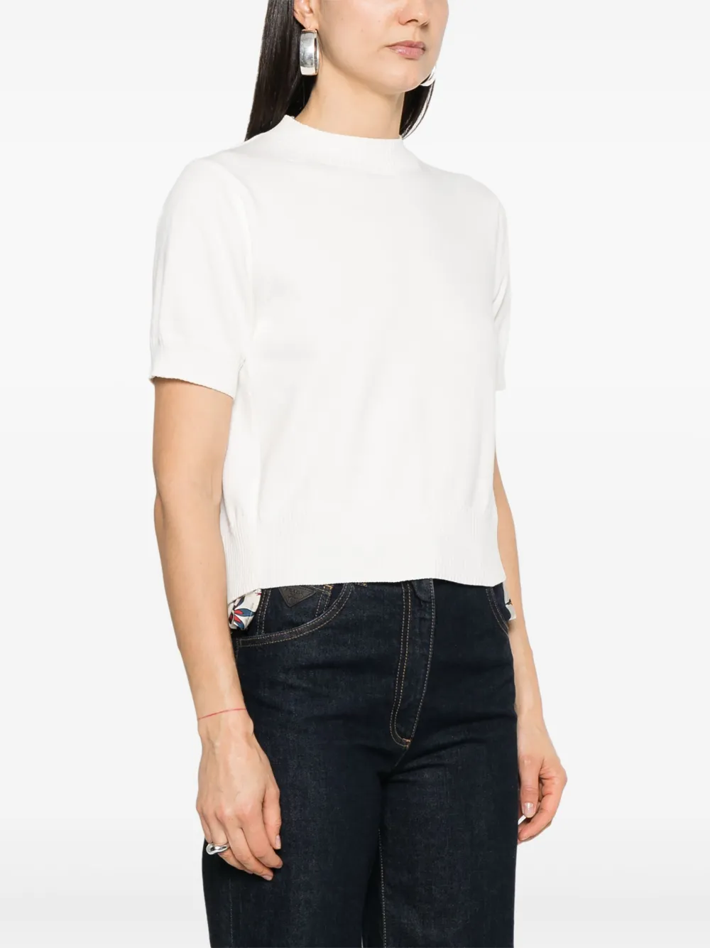 Shop Sacai Panelled Top In White