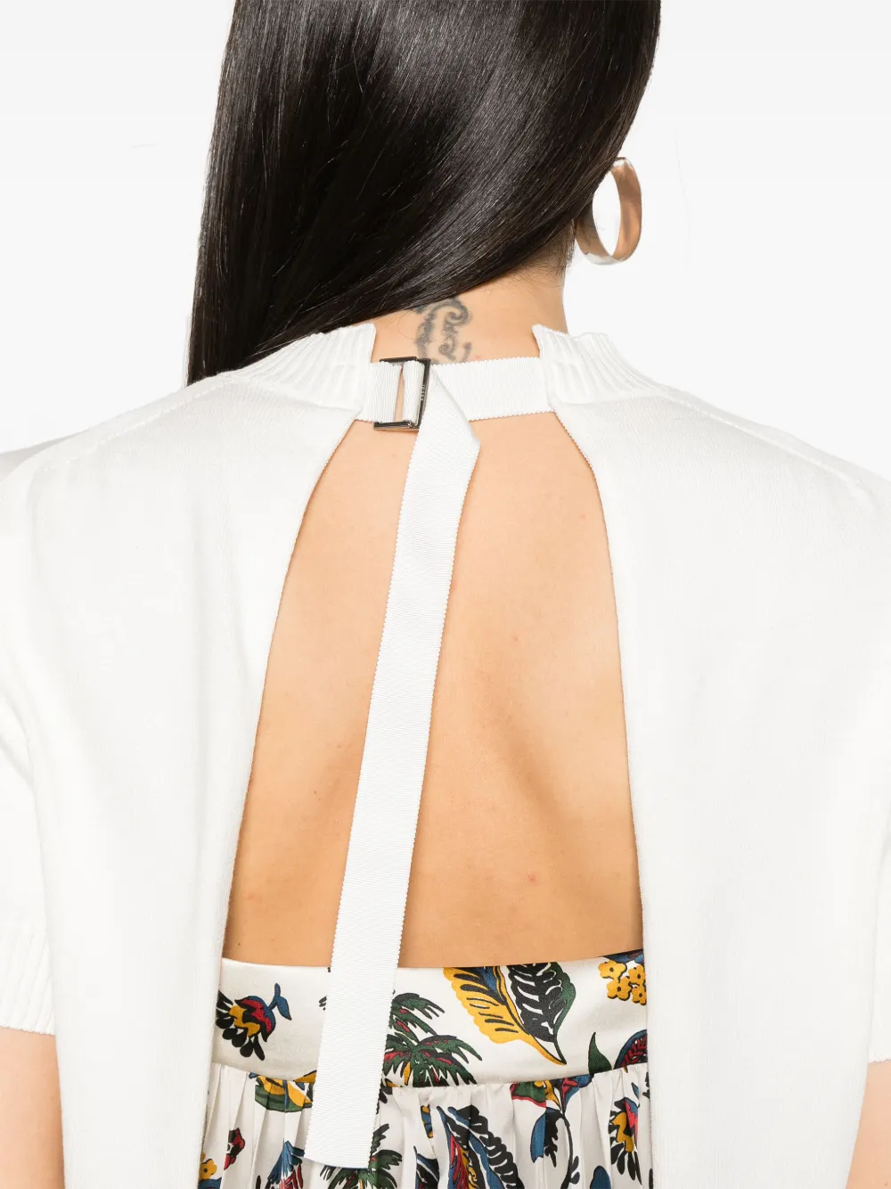 Shop Sacai Panelled Top In White