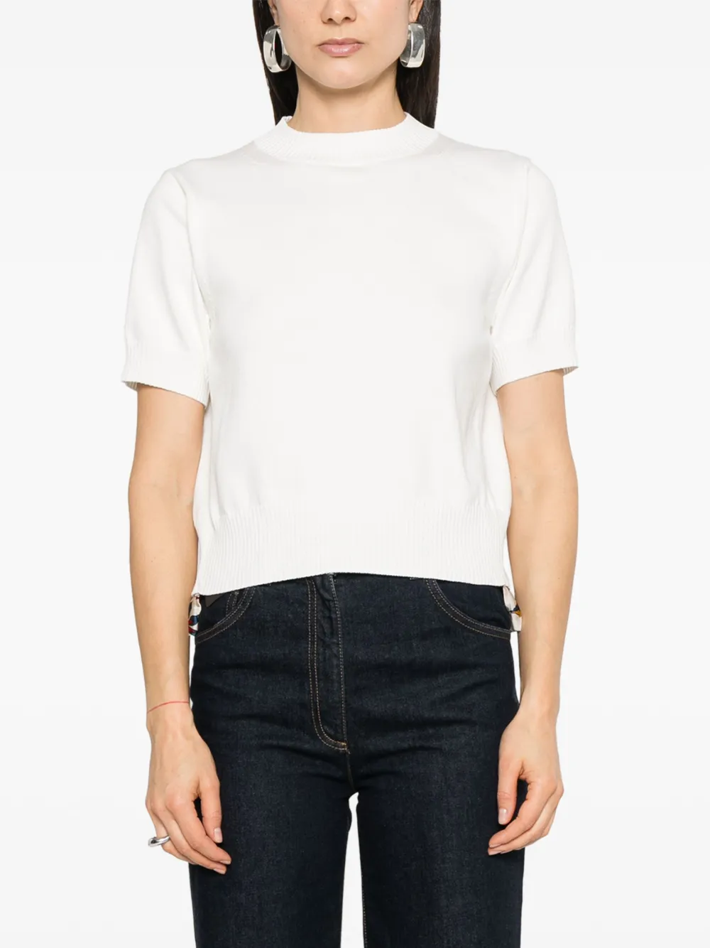 Shop Sacai Panelled Top In White
