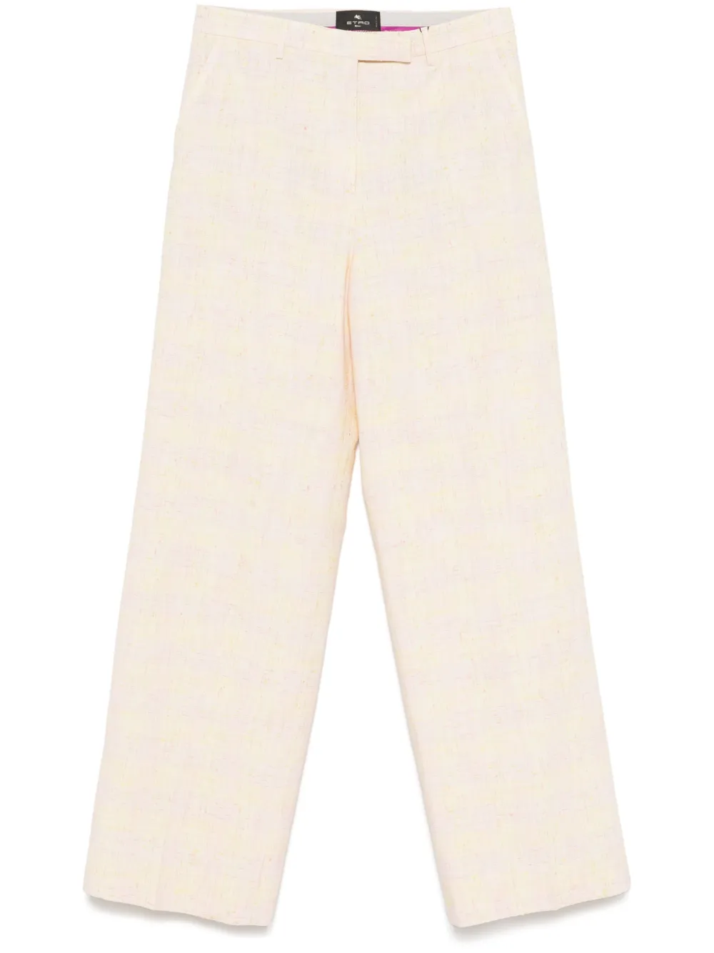 slub-texture trousers