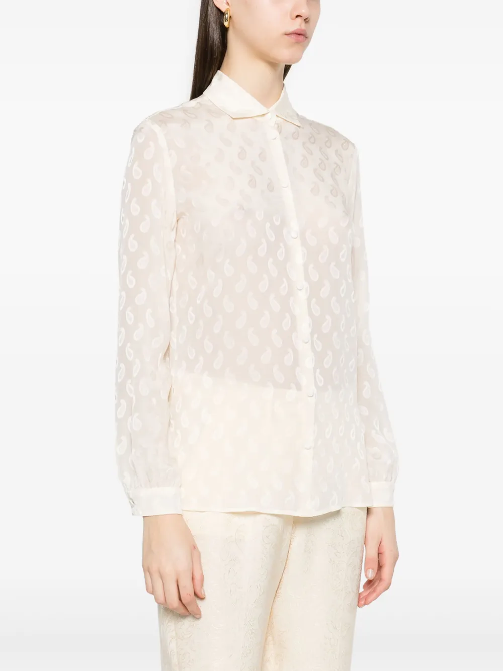 ETRO Blouse met paisley-jacquard Beige