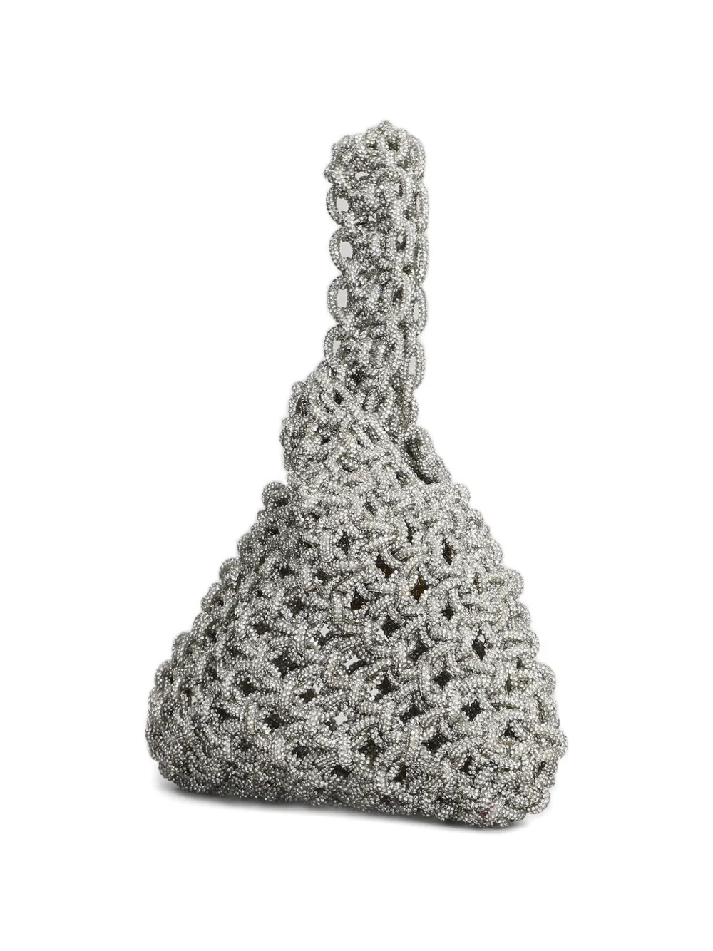 Hibourama Clutch verfraaid met kristallen Zilver