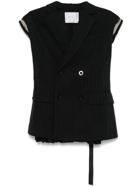 sacai pinstriped waistcoat