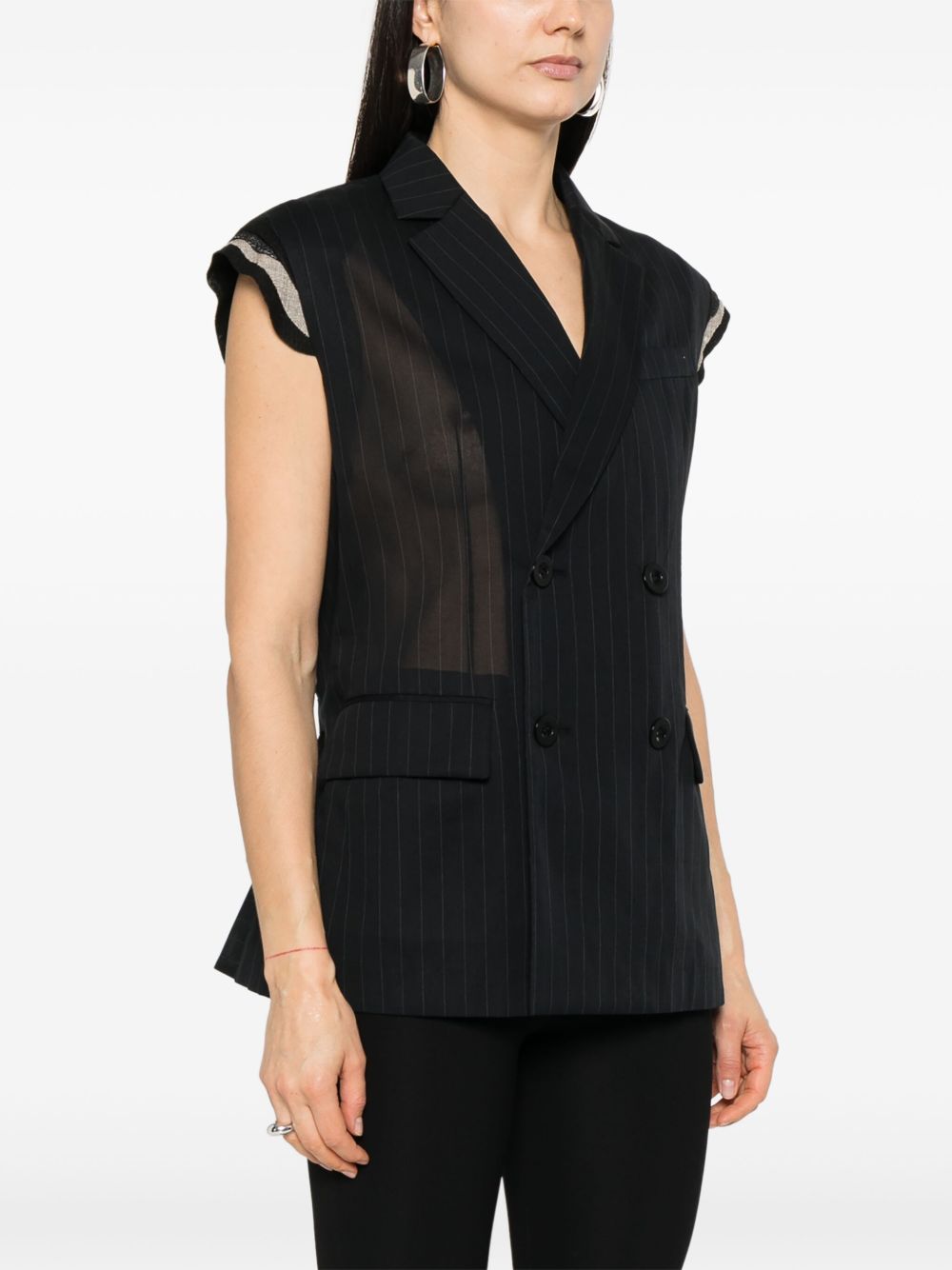 SACAI PINSTRIPED WAISTCOAT 