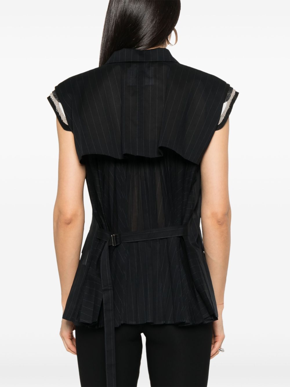 SACAI PINSTRIPED WAISTCOAT 