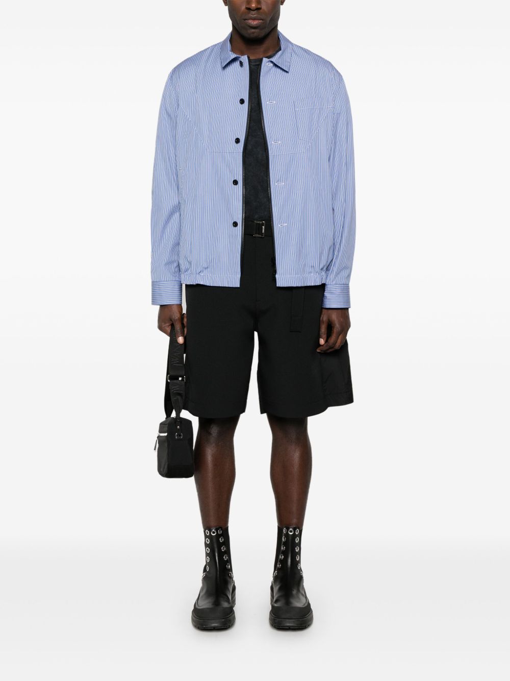 Sacai belted shorts - Zwart