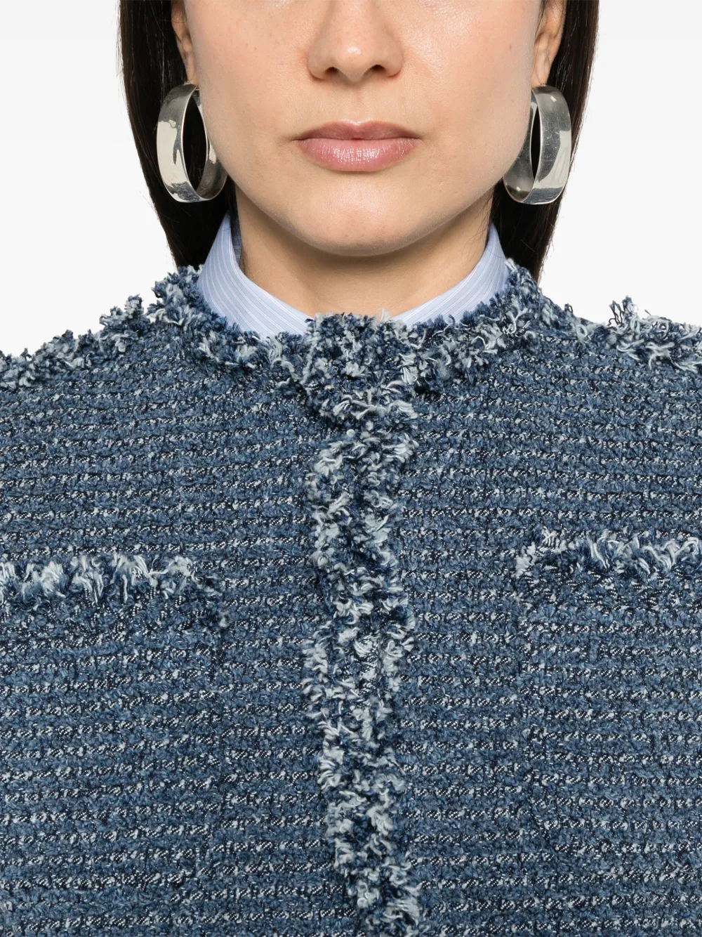 sacai Tweed jack Blauw