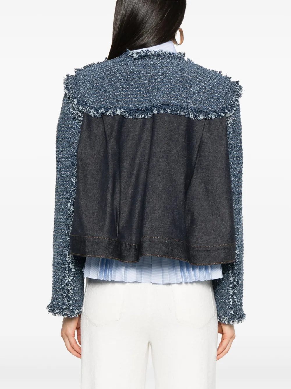 sacai Tweed jack Blauw