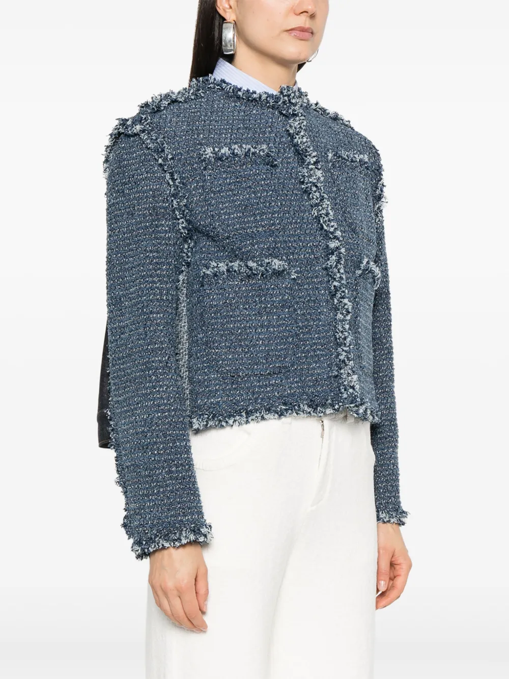 sacai Tweed jack Blauw