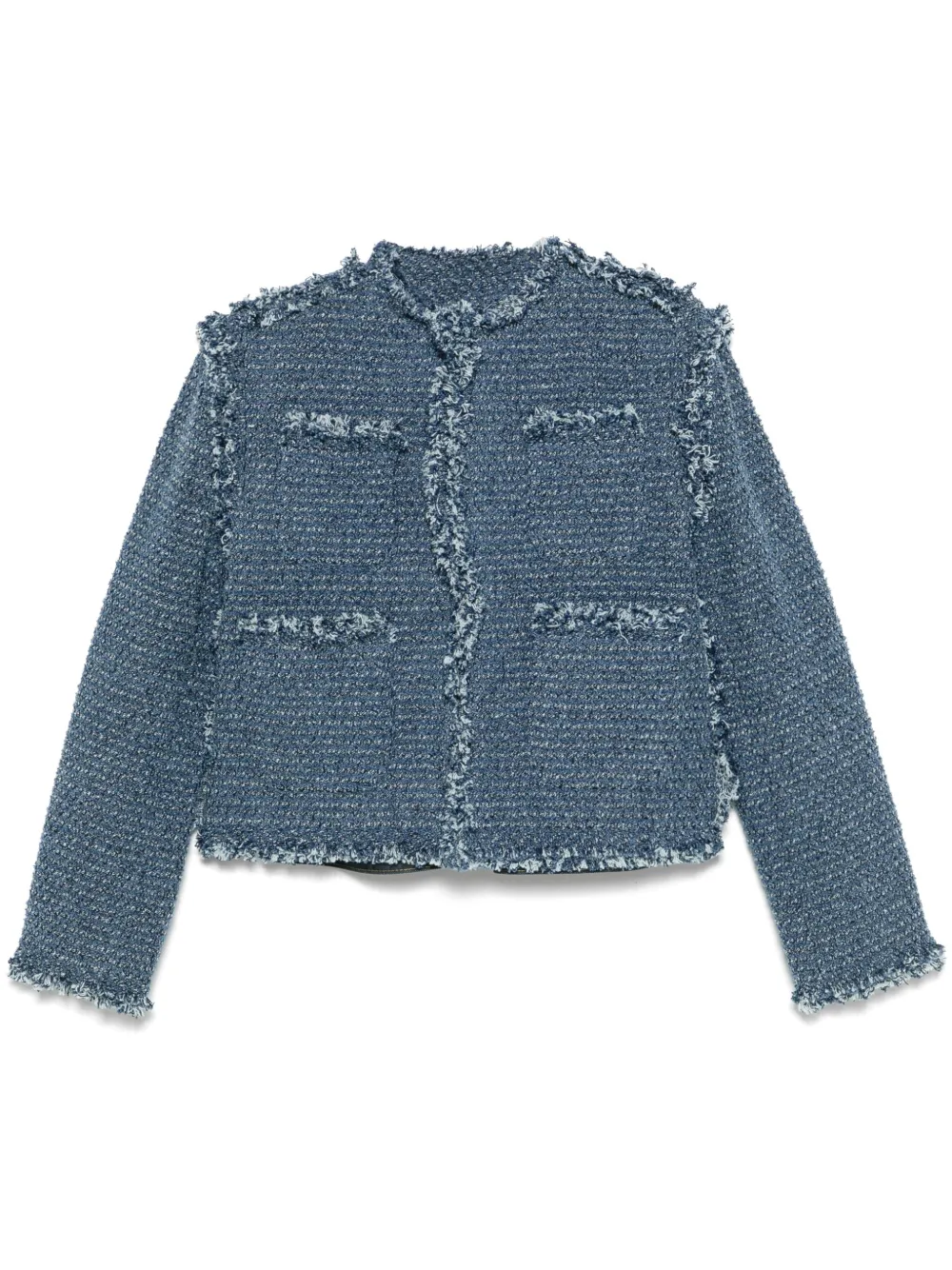 sacai Jaqueta de tweed com recortes | Azul | Image 1