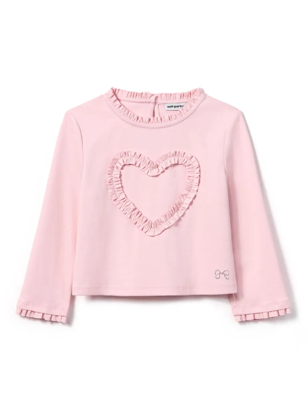 Self-Portrait Kids ruffle heart top | Pink | Image 1