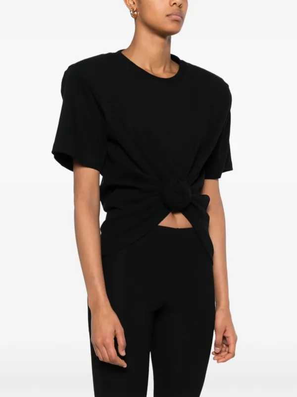Magda Butrym knot-detail T-shirt | Black | FARFETCH NZ