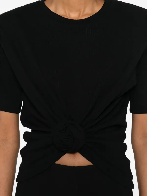 Magda Butrym knot-detail T-shirt | Black | FARFETCH