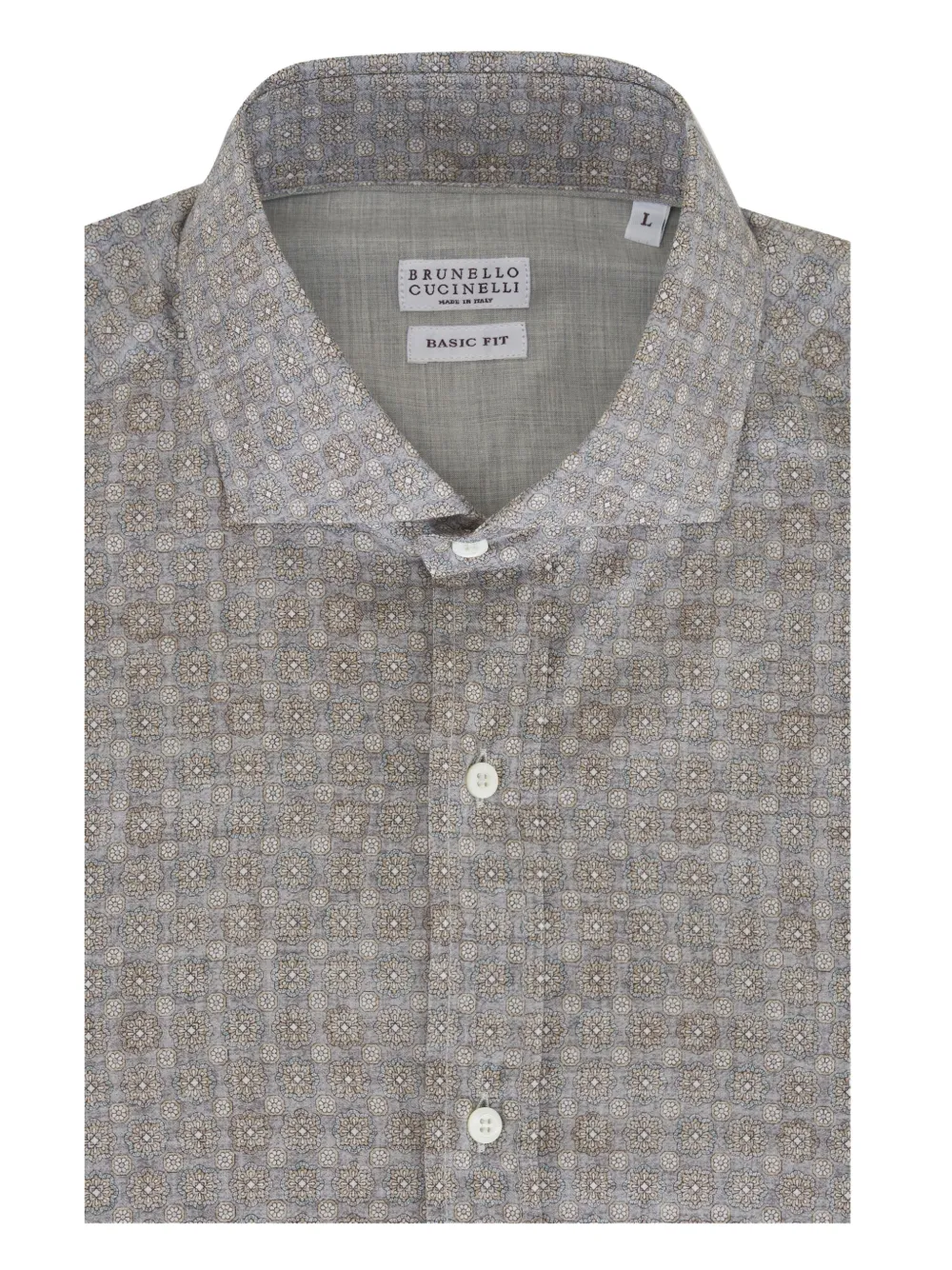 Brunello Cucinelli camisa con estampado de mosaico | gris | Image 1