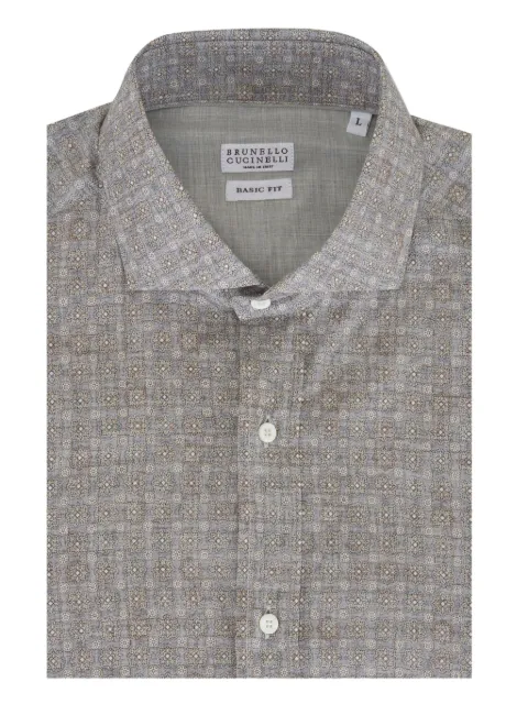 Brunello Cucinelli mosaic-print shirt