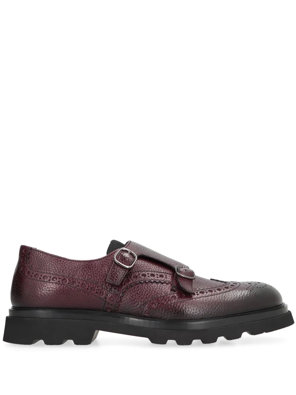Doucal's leather monk shoes Red