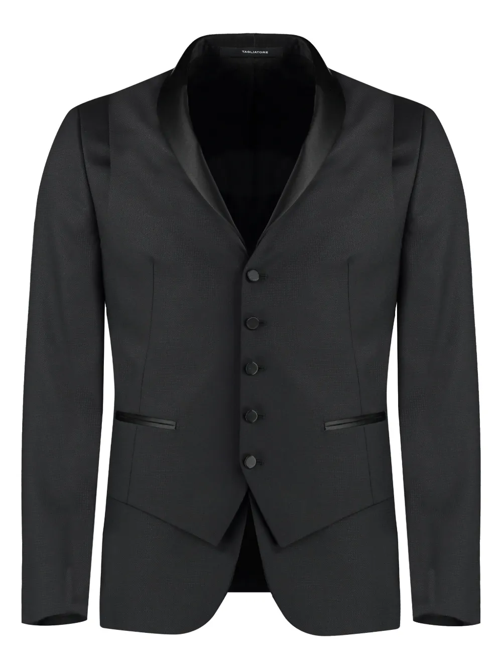Shop Tagliatore Satin-trim Suit