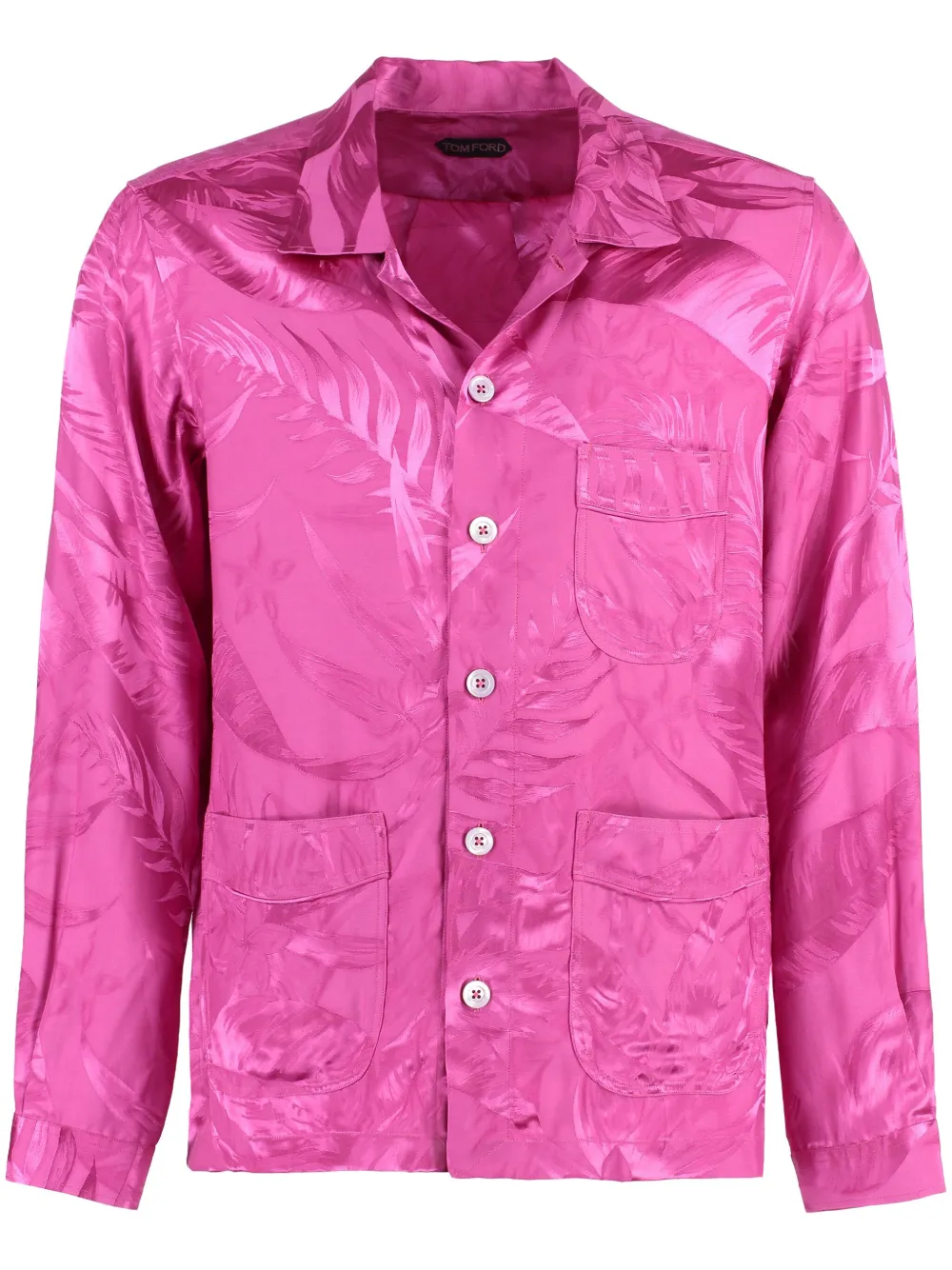 TOM FORD Overhemd met blader-jacquard Roze