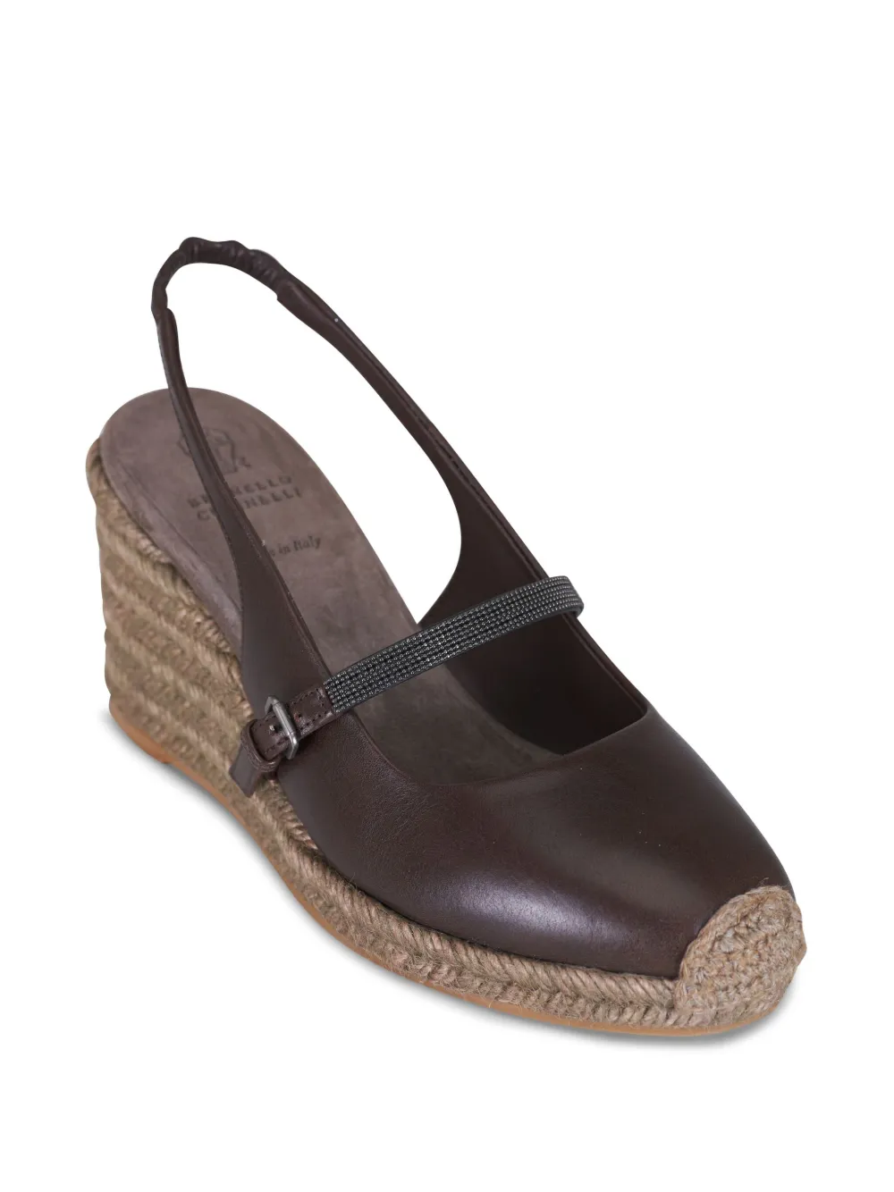 Brunello Cucinelli Espadrilles met sleehak - Bruin