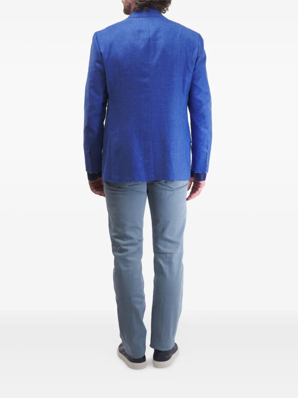 Kiton Textured Single-button Blazer In Blue