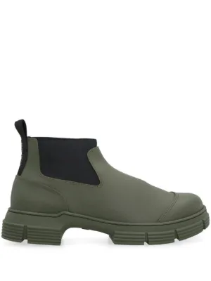 GANNI ワークブーツ ブラック/オリーブ GANNI ワークブーツ ブラック/オリーブ