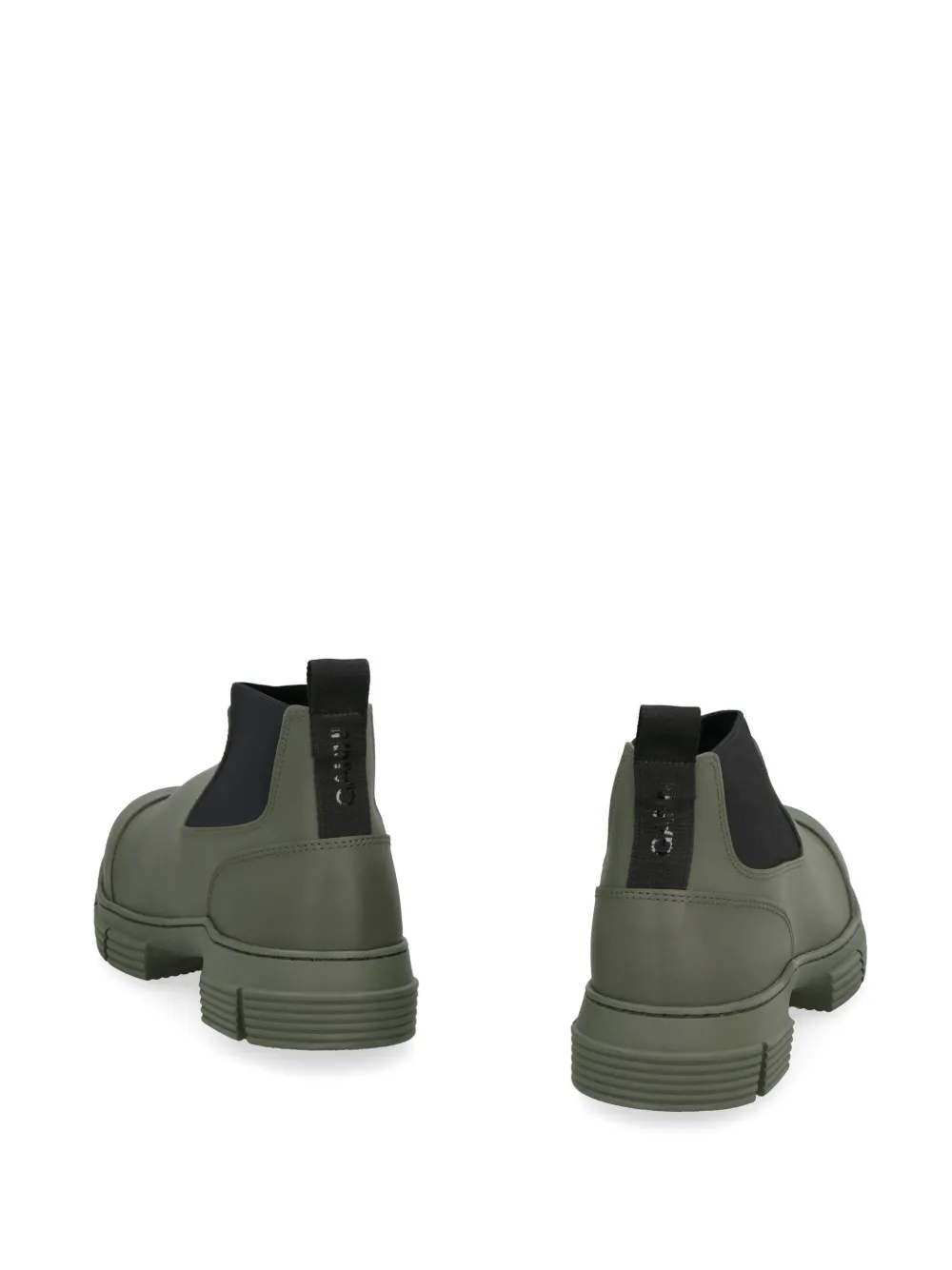 GANNI Crop City boots Green