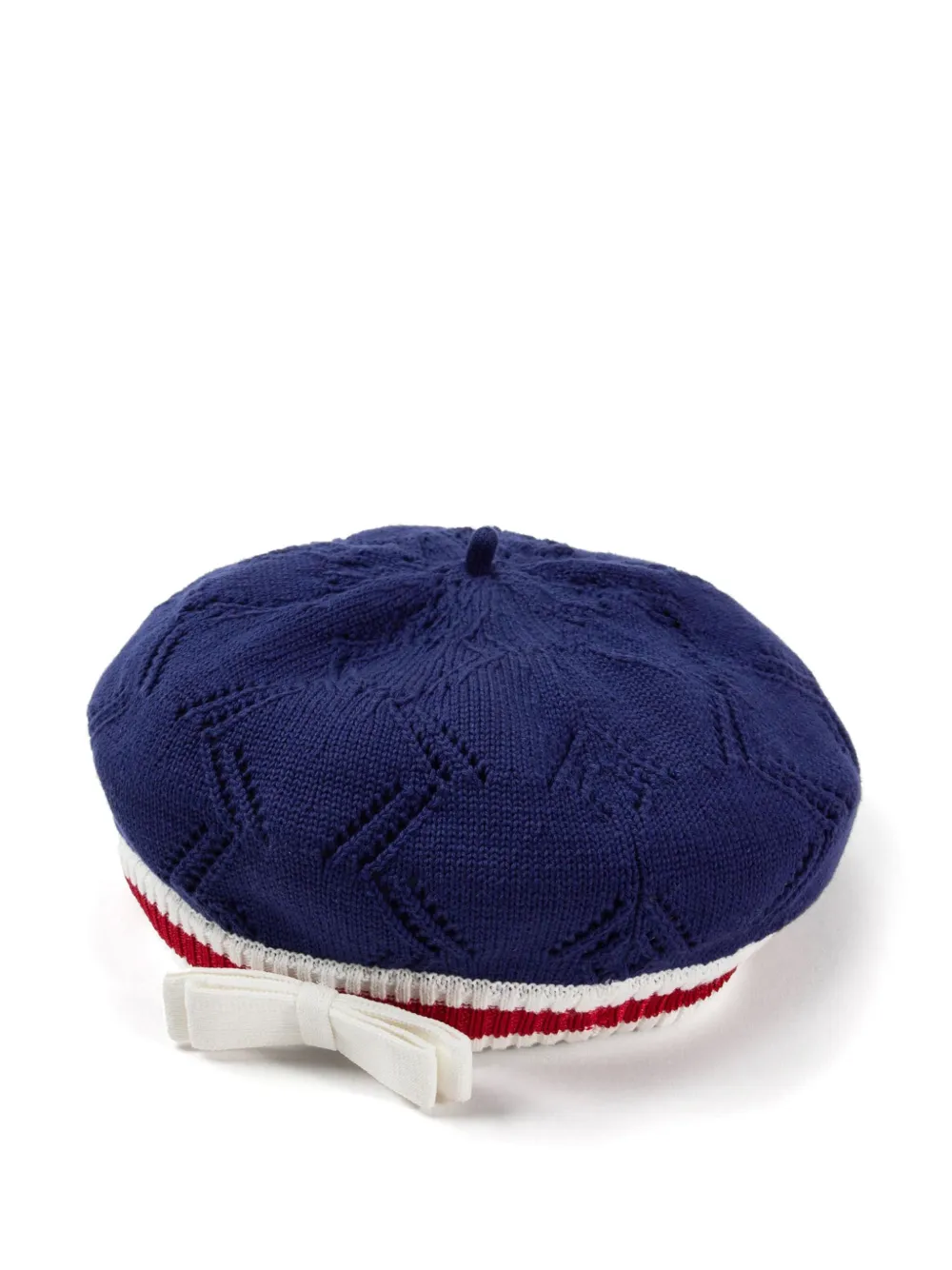 Self-Portrait Kids textured-knit beret - Blauw