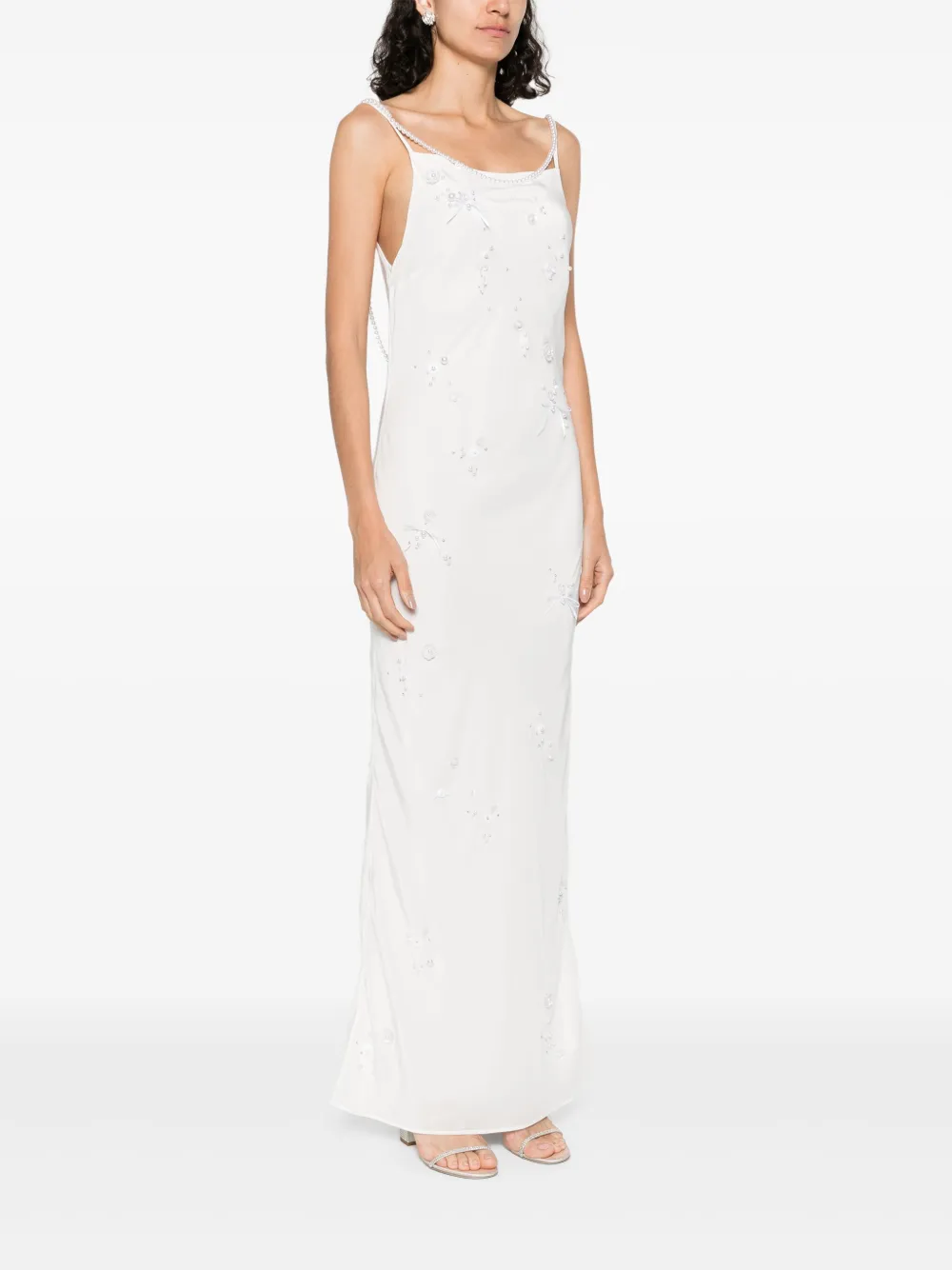 Shop Bernadette Pearl-embroidered Maxi Dress