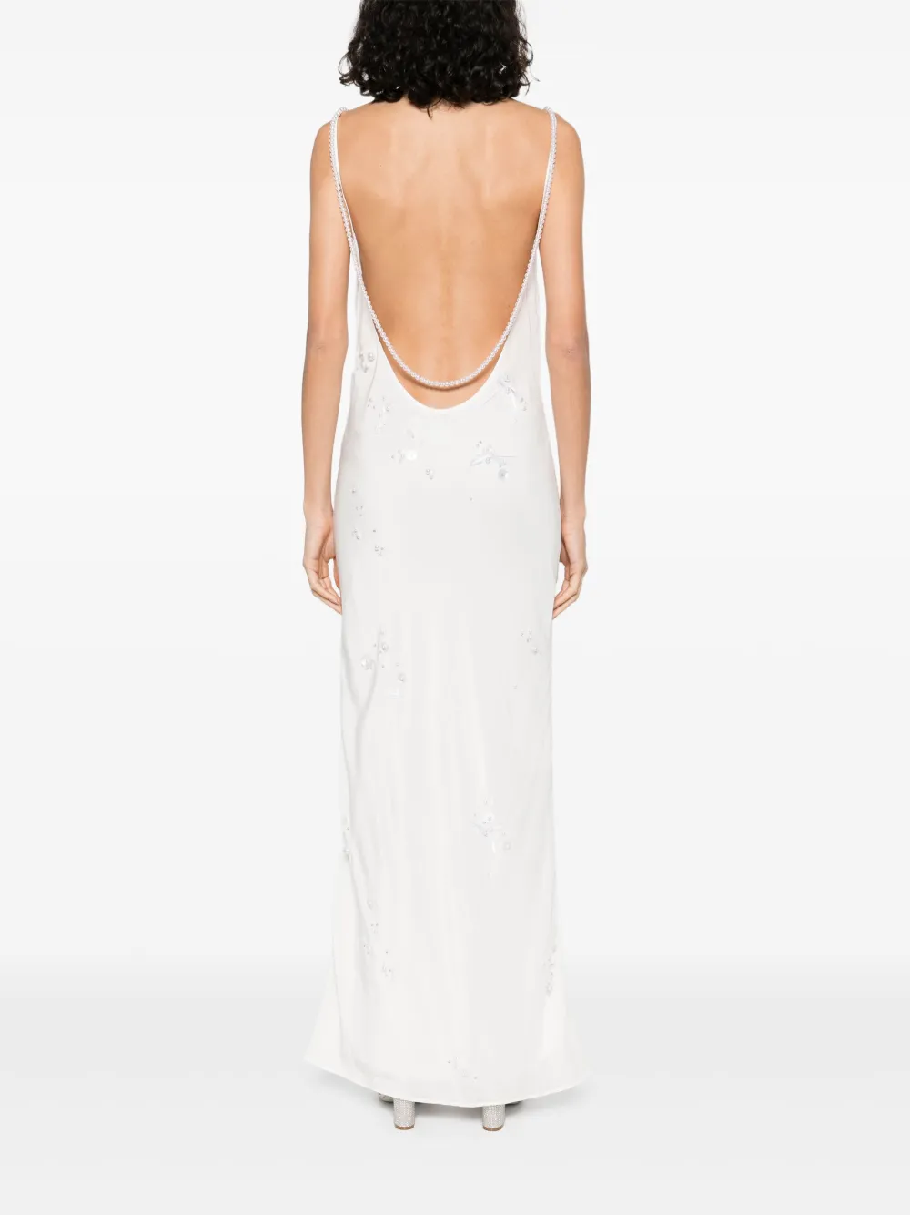 Shop Bernadette Pearl-embroidered Maxi Dress