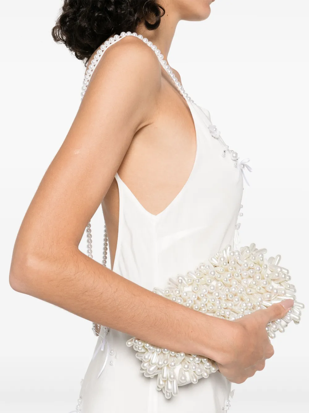 Shop Bernadette Pearl-embroidered Maxi Dress