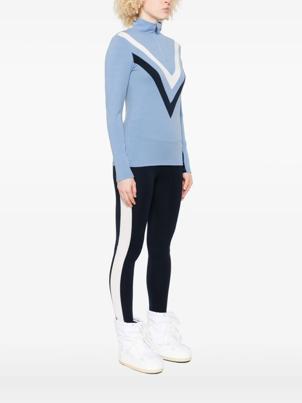 We Norwegians Voss Chevron Zip-up Top In Blue