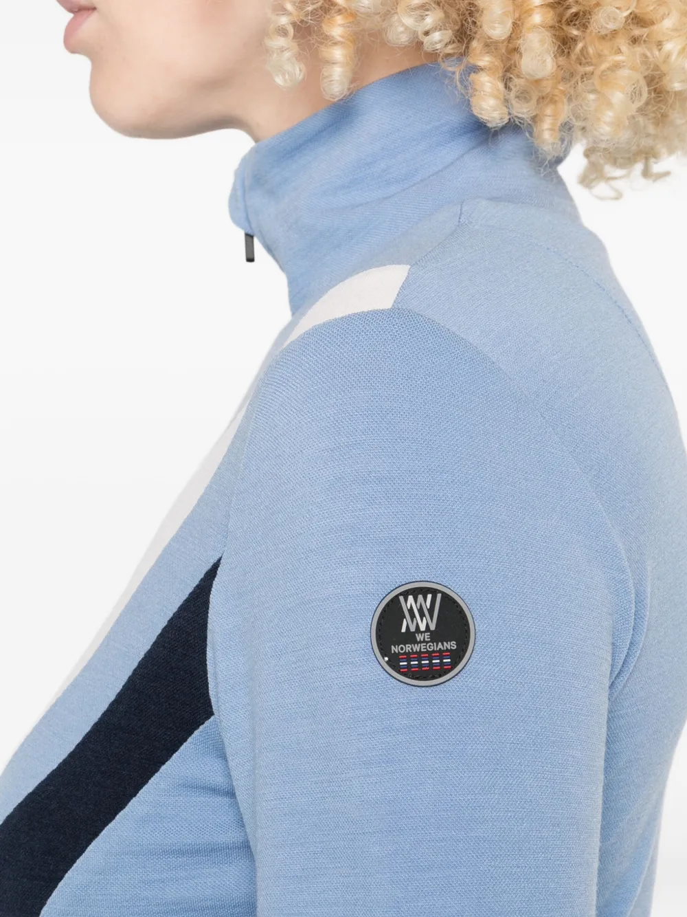 We Norwegians Voss Chevron Zip-up Top In Blue