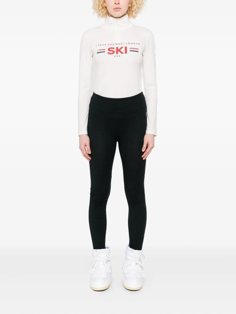 We Norwegians Legging met logopatch Zwart