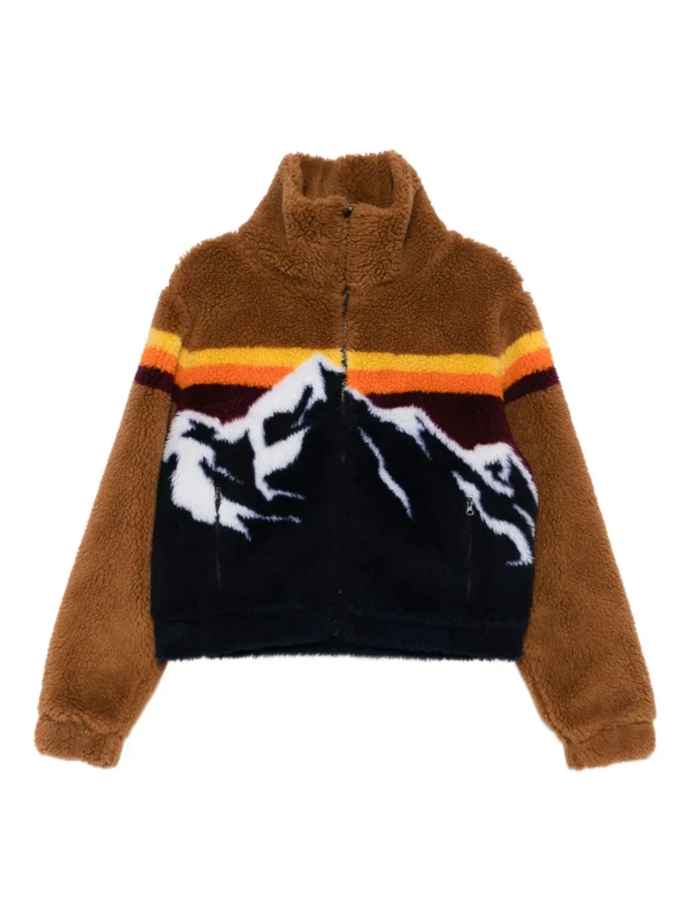 We Norwegians Giacca in pile con zip - Marrone