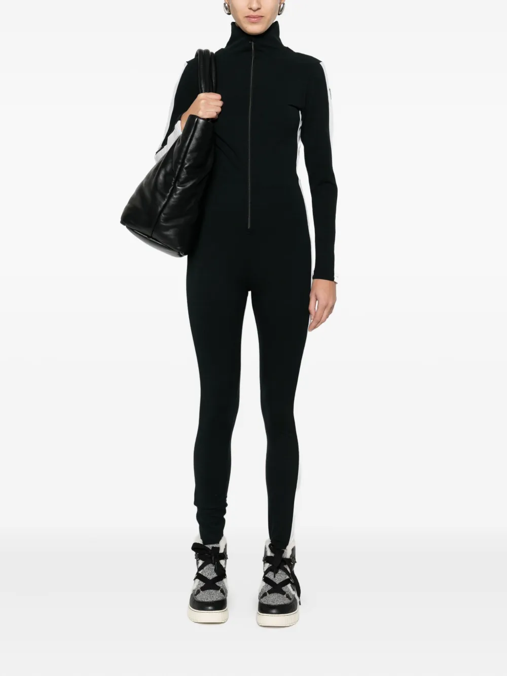 We Norwegians side-contrast jumpsuit - Zwart