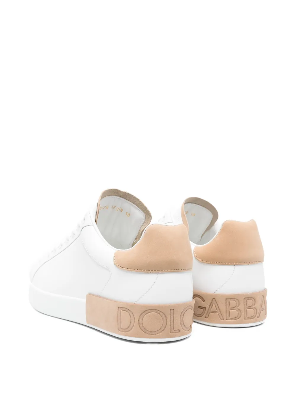 Dolce & Gabbana Portofino leren sneakers met vlakken Wit