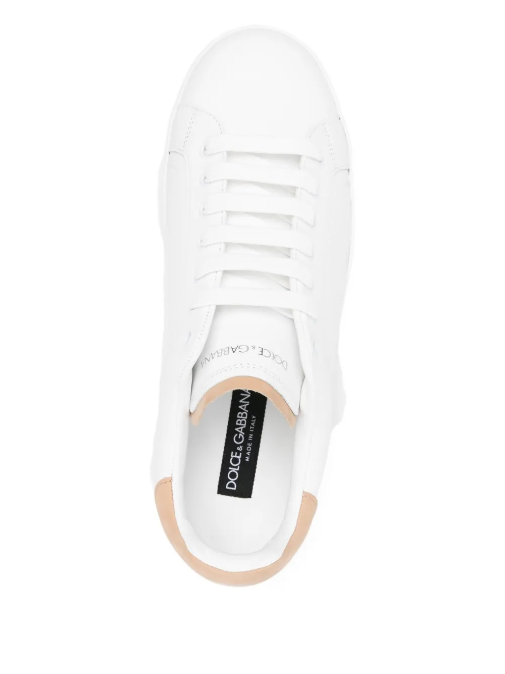 Dolce & Gabbana Portofino leren sneakers met vlakken Wit