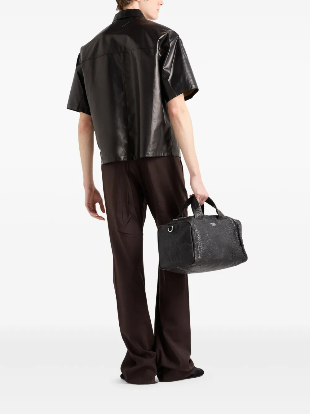  Prada Leather Shirt - Black 