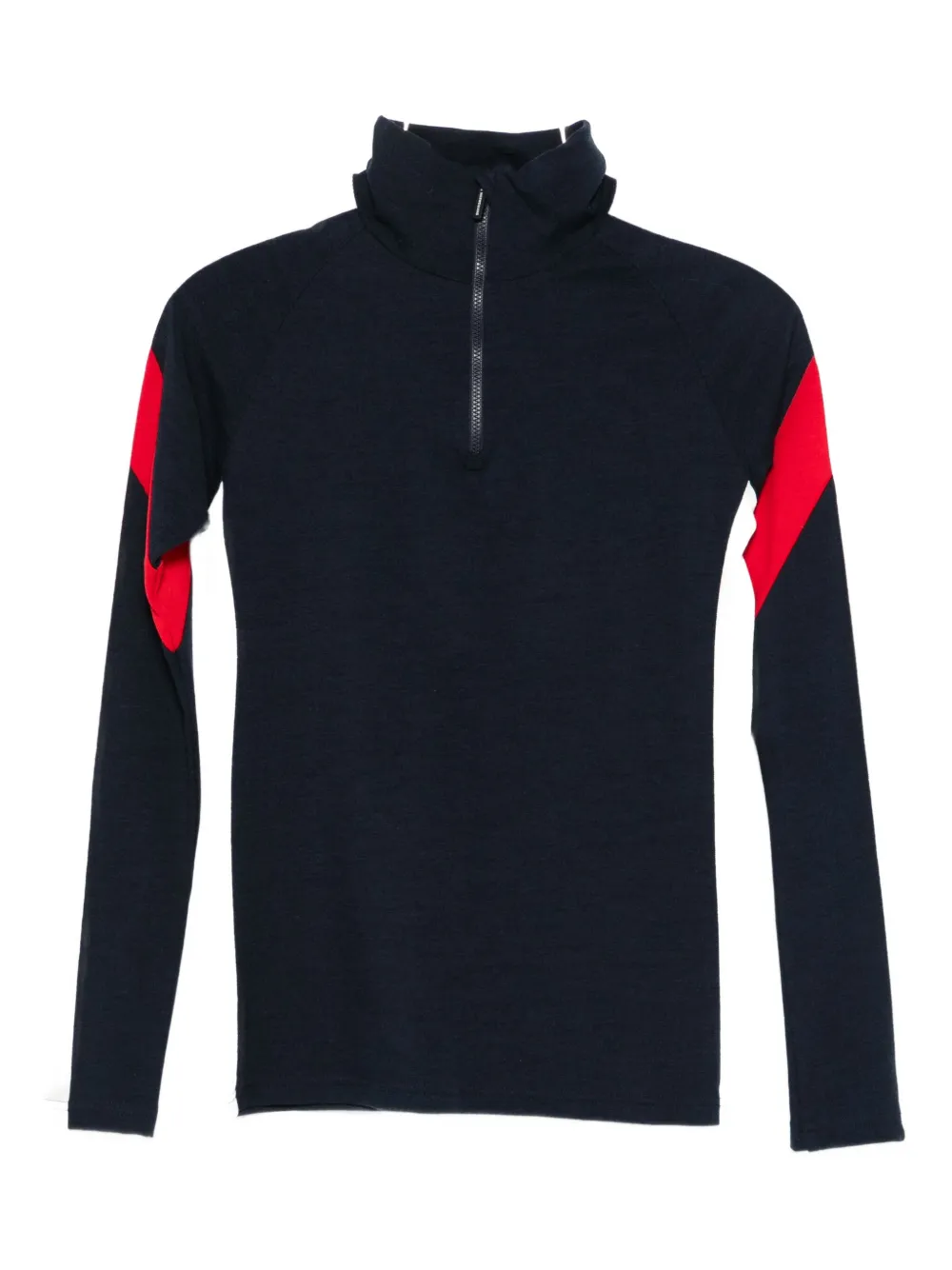 We Norwegians Zermatt zip-up high-neck top | Blue | Image 1
