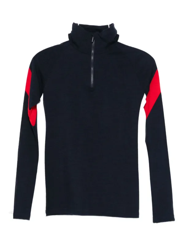 We Norwegians Zermatt Zip-up High-neck Top in Blue