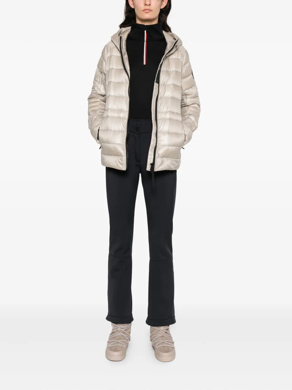 We Norwegians Zipup High Neck Bibi Performance Top In Black