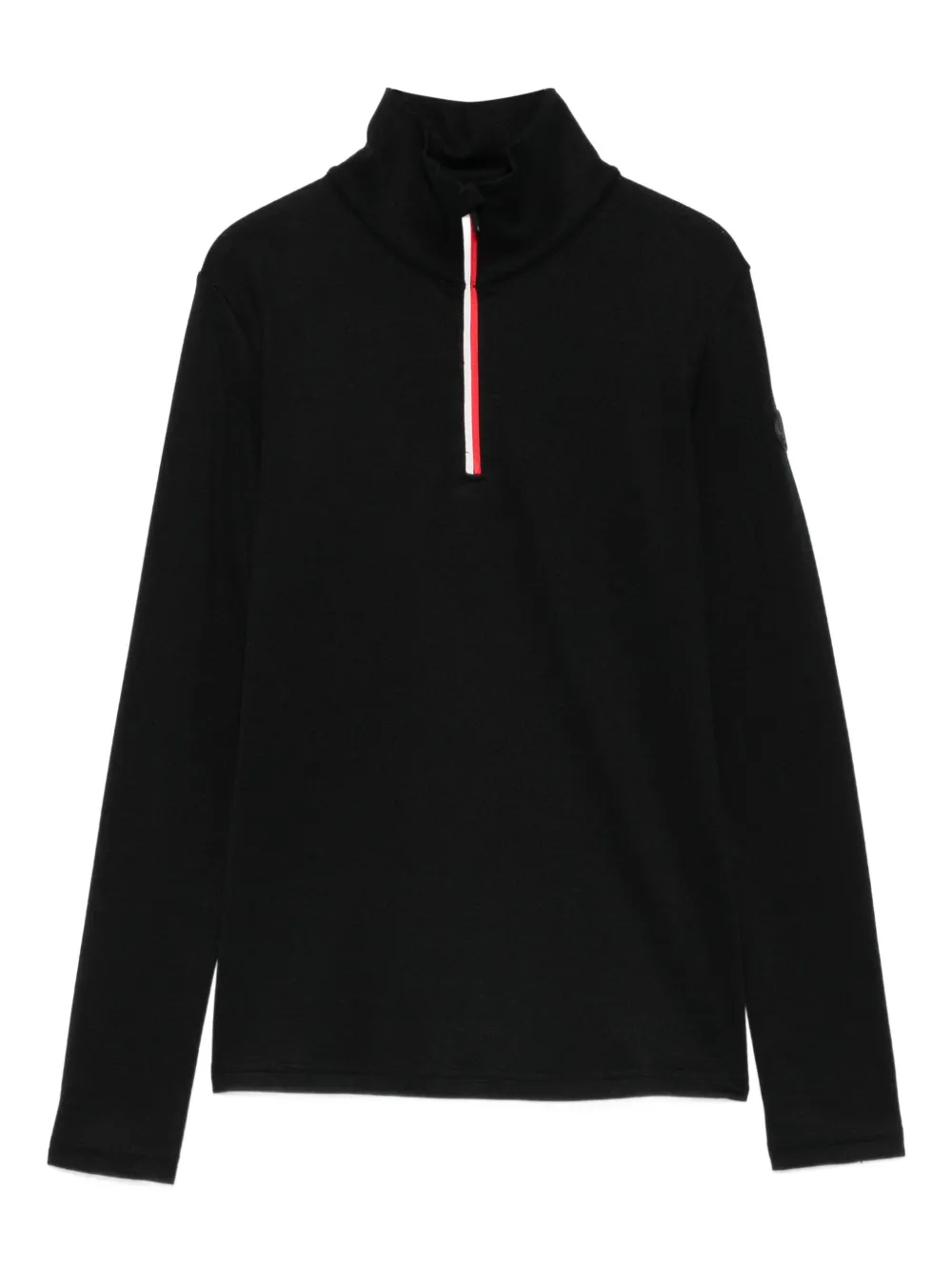 We Norwegians Zipup High Neck Bibi Performance Top In Black