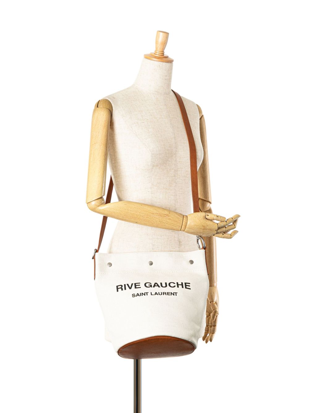 Saint Laurent Pre-Owned 2021 Rive Gauche canvas bucket-tas - Bruin